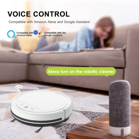 Sweeper Automatic Recharge Vacuum Cleaner with remote control, compact robot vacuum in black or white