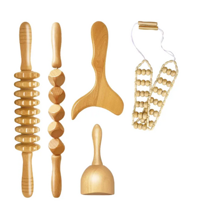 Birch Wood Massage Roller Set