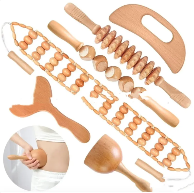 Birch Wood Massage Roller Set