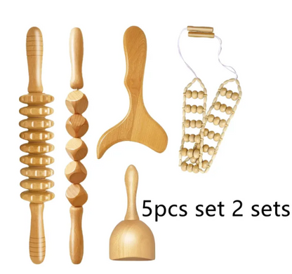 Birch Wood Massage Roller Set