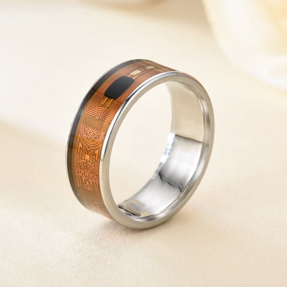 Smart Stainless Steel Ring in white or transparent finish with slim lightweight design and sizes 6 to 13
