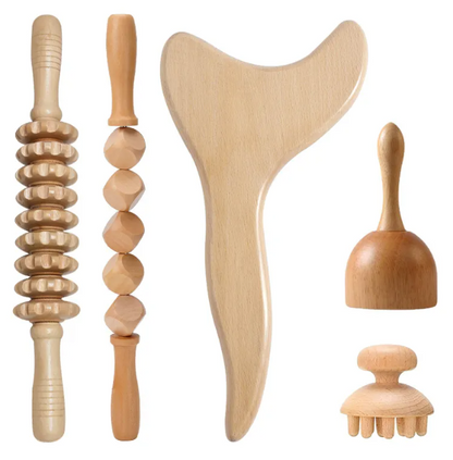 Birch Wood Massage Roller Set