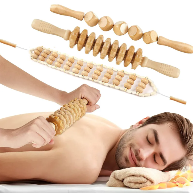 Birch Wood Massage Roller Set