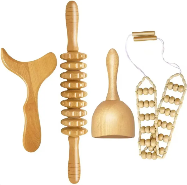 Birch Wood Massage Roller Set