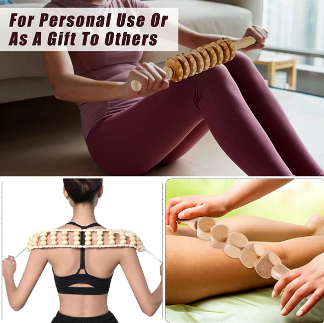 Birch Wood Massage Roller Set